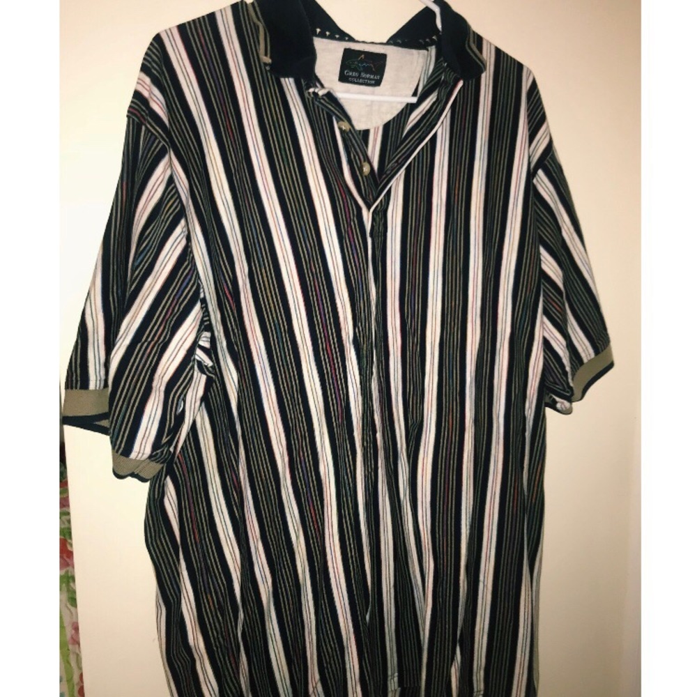 Vintage 90s Greg Norman colorful polo golf shirt